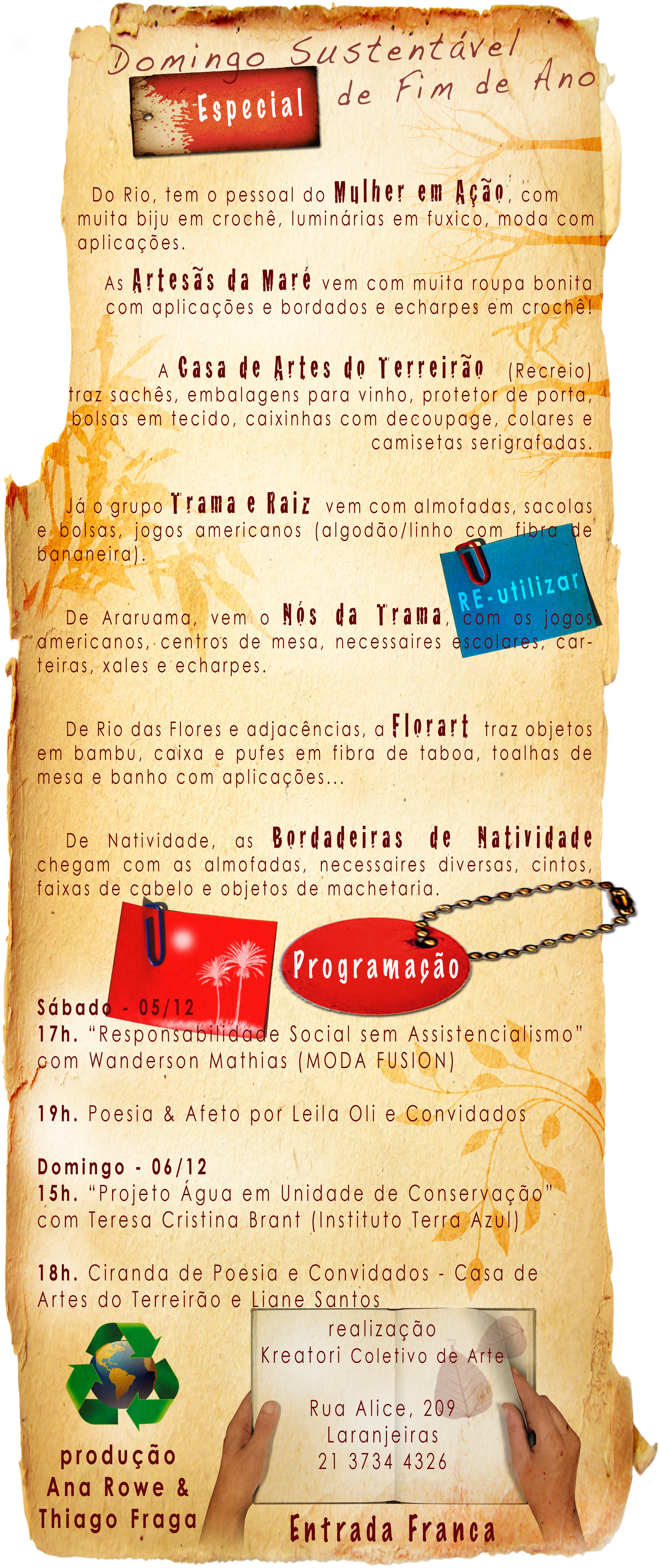 domingo sustentável especial 05 e 06 de dezembro palestras documentários produtos sustentáveis comércio justo kreatori coletivo de arte laranjeiras.jpg